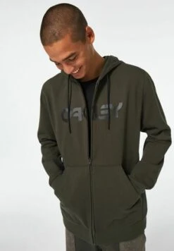 Oakley BARK HOODIE - Sweatjacke - Black/white -Oakley a2feeddf082b4054ba0d57abfe4f5701