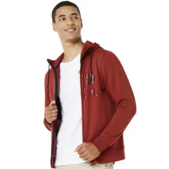 Oakley Bark Full-Zip Kapuzenjacke Iron Red Herren -Oakley oakley bark fz hoodie 461643 iron red 03 gross