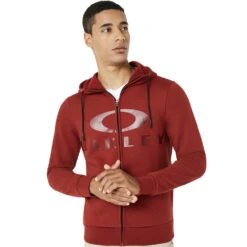 Oakley Bark Full-Zip Kapuzenjacke Iron Red Herren