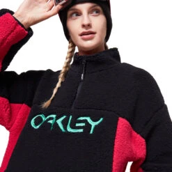 Oakley TNP Sherpa Fleece Fleecepullover Black/Rubine Damen -Oakley oakley tnp womens sherpa fleece foa500006 9br 02 gross
